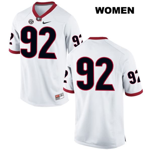 Georgia Bulldogs Women's Landon Stratton #92 NCAA No Name Authentic White Nike Stitched College Football Jersey DAO6656MP